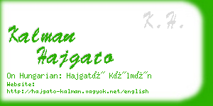 kalman hajgato business card